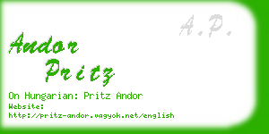 andor pritz business card